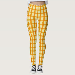 Leggings Plaid jaune et orange