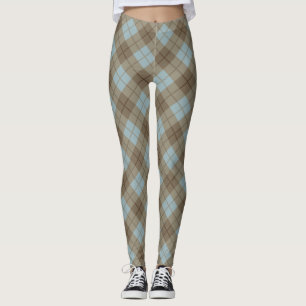 Leggings Plaid polarisé dans le bleu et le brun