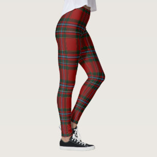 Leggings Plaid Red Blue Scottish Tartan hiver féminin