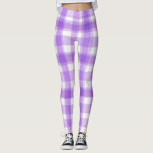 Leggings Plaid Violet Pretty Pastel