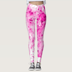 Leggings Plaisant, mignon, Artsy Hot Pink Paint Splatter