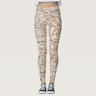 Leggings Plan de ville antique de Paris