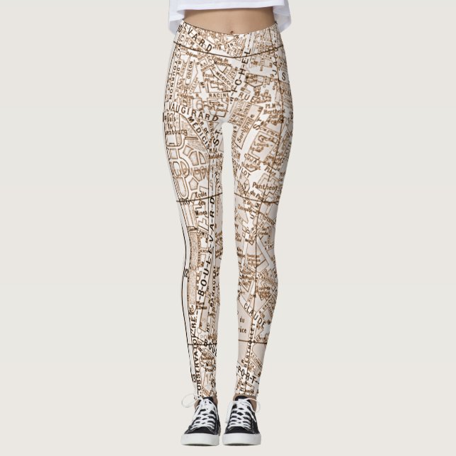 Leggings Plan de ville antique de Paris (Devant)