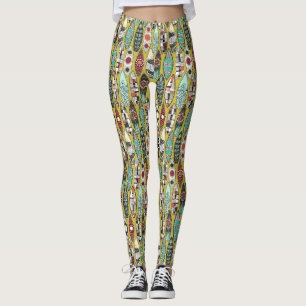 Leggings planches de surf chartreuse
