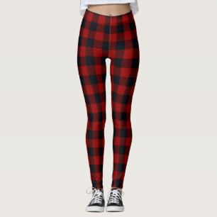 Leggings Plantation de buffles rouges et noirs