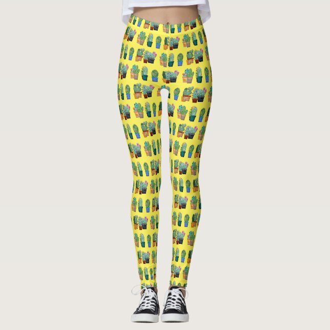Leggings Plantes de Cactus assortés Thunder_Cove (Devant)