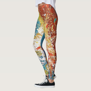 Leggings plaque de peinture abstraite moderne