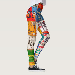 Leggings Plaques de licence américaines Art America