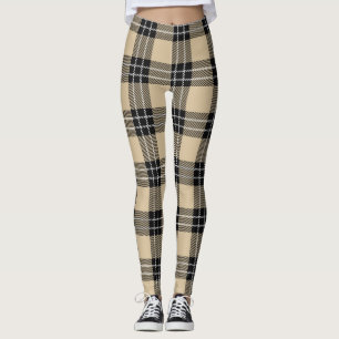 Leggings plaqués femme beige/noire
