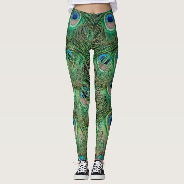 Leggings Plumage de paon (Devant)