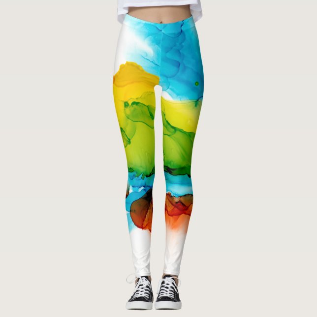 Leggings Plume primaire - aquarelles (Devant)