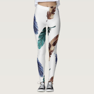 Leggings Plumes colorées Texture tribale