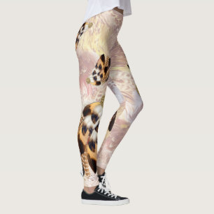 Leggings Plumes de Pélican Brun ou de Faucon