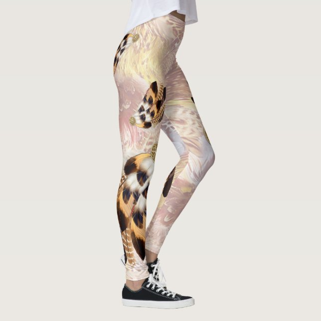 Leggings Plumes de Pélican Brun ou de Faucon (Droite)
