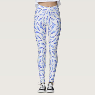 Leggings Plumes d'oiseau bleu