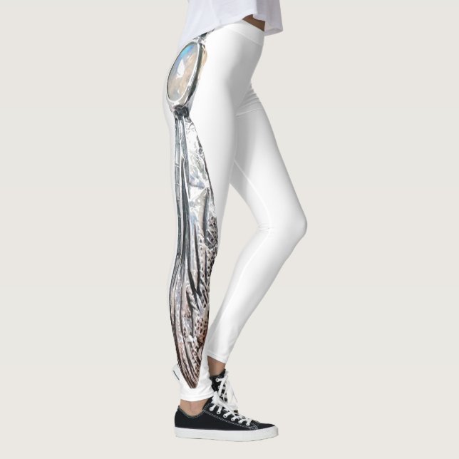 Leggings Plumes lunaires - Argent Sterling & Pierre Lune (Droite)