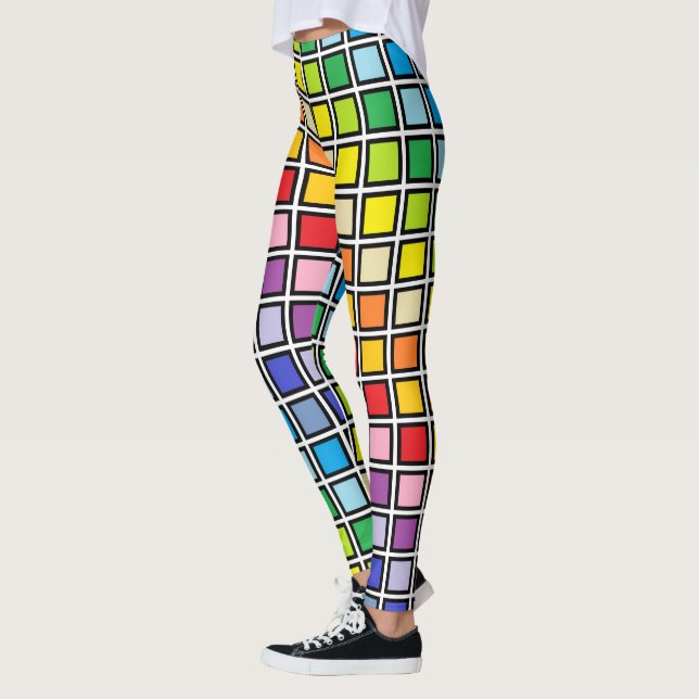 Leggings Plus larges carrés d'arc-en-ciel de spectre (Gauche)
