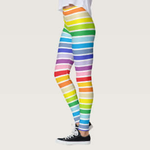 Leggings Plus larges rayures d'arc-en-ciel de spectre