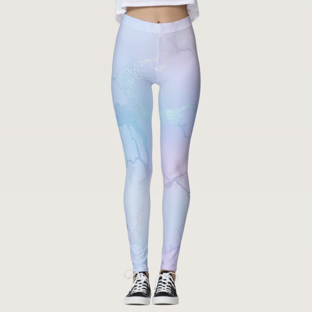 Leggings Plutôt Shimmery Pastel Lavender bleu rose (Devant)