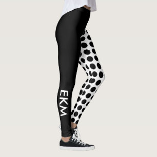 Leggings Point de polka noir et blanc audacieux et