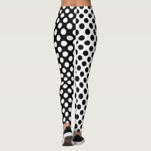 Leggings Point de polka noir et blanc d'opposúx de miroir