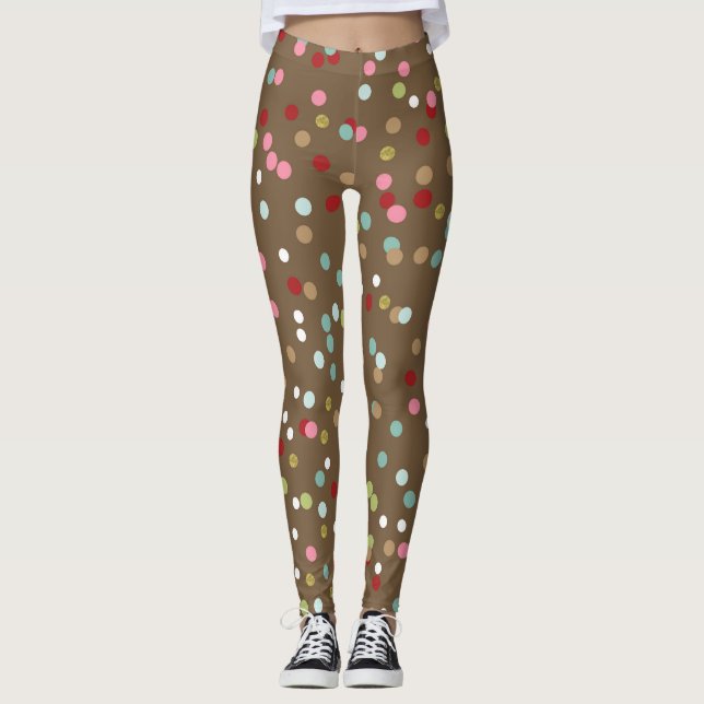 Leggings Point Polka Brown amusant (Devant)