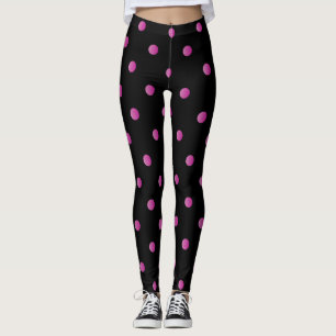 Leggings Point rose et noir de Polka