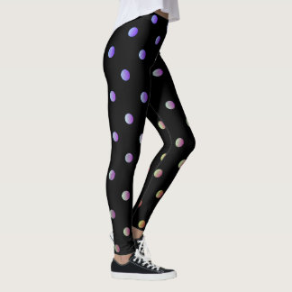 Leggings Pointe de Polka Mauve Beige et Noir