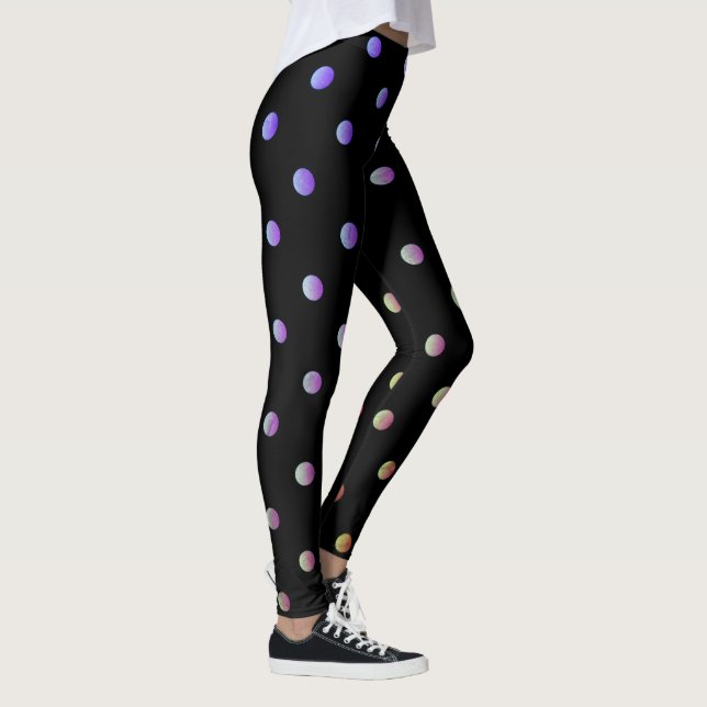Leggings Pointe de Polka Mauve Beige et Noir (Droite)