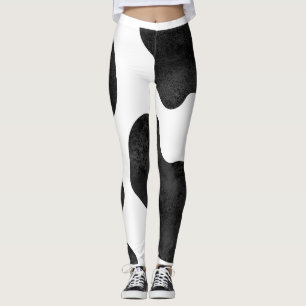 Leggings Pointe de type animal noir sur dessin arrière - pl