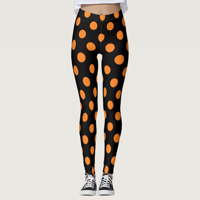 Leggings Pointe Polka noir d'Halloween (Devant)