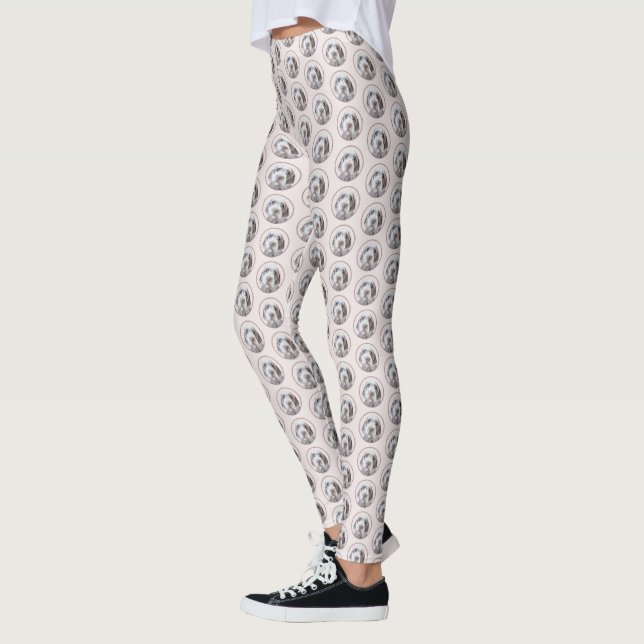Leggings Pointing à poils durs Peinture Griffon - Art Chien (Gauche)