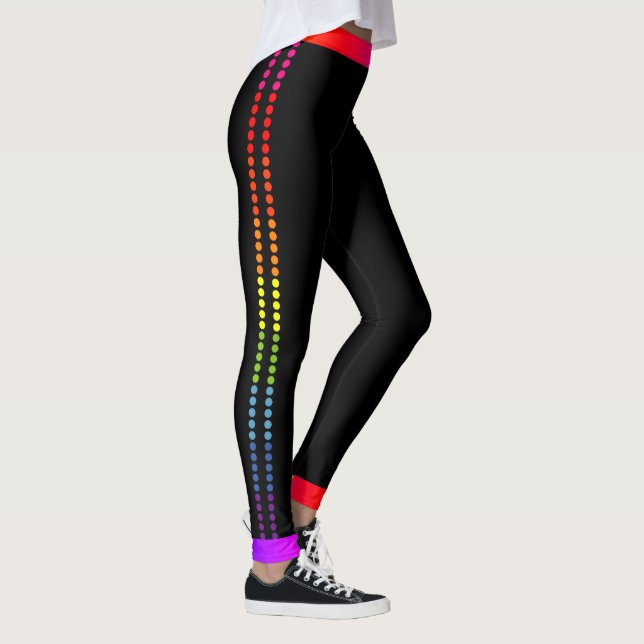 Leggings Points Arc-en-ciel / Ajuster sur le noir (ou votre (Droite)