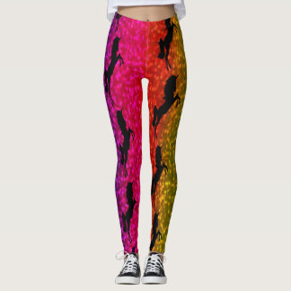 Leggings Points Bleus Roses Noirs De La Fête Unicorne