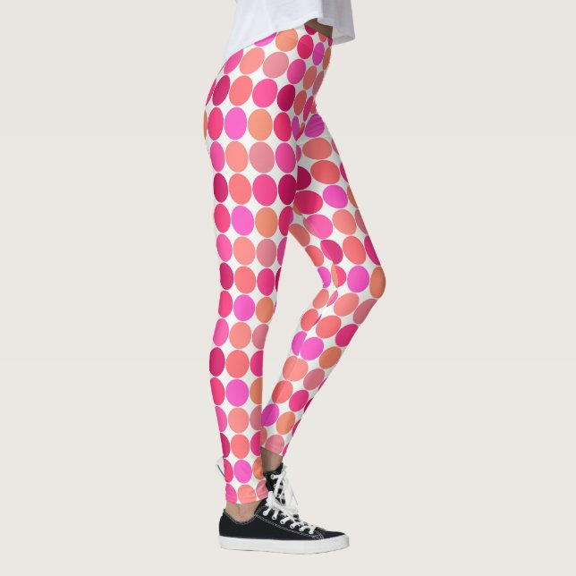 Leggings Points géants du milieu du siècle, Fuchsia rose et (Droite)