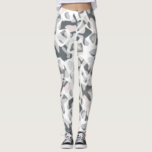 Leggings Points gris clair motif Abstrait tacheté (Devant)