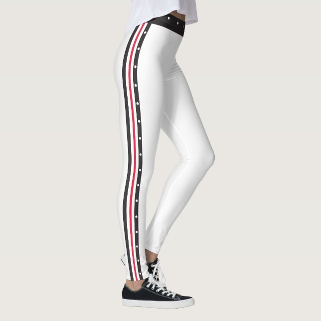 Leggings Points noirs blancs rouges de mode latérale à la (Droite)