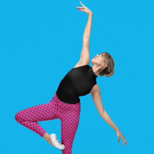 Leggings Points noirs et violets Roses modernes