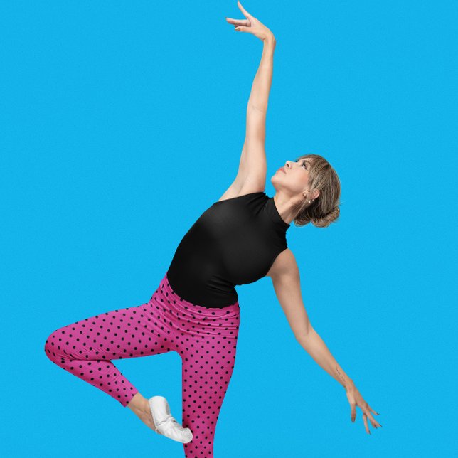 Leggings Points noirs et violets Roses modernes (Créateur téléchargé)