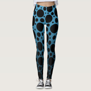 Leggings Pois aléatoires - Peacock bleu à noir dégradé