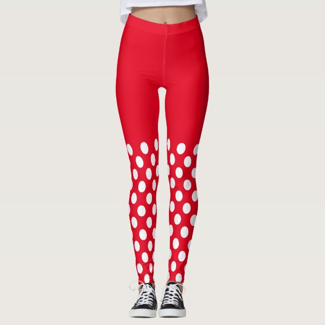 Leggings Pois blancs et rouges (Devant)