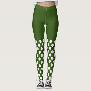 Leggings Pois blancs et verts