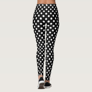Leggings Pois blancs sur Arrière - plan noir