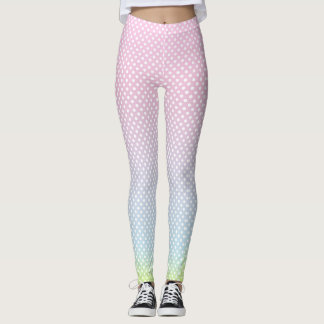 Leggings pois bleu rose jaune dégradé