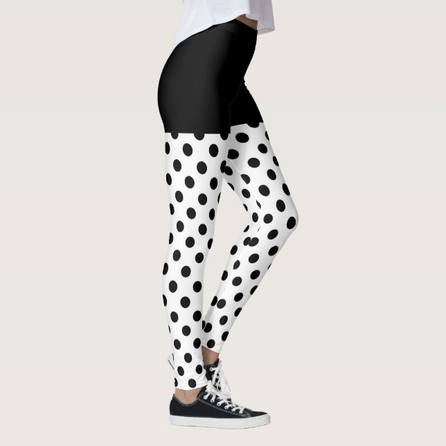Leggings Pois classique noir et blanc sur (Droite)