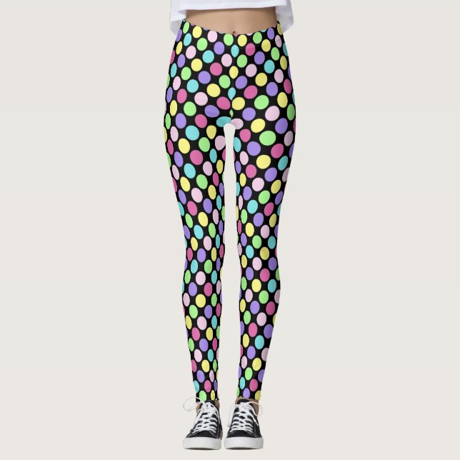 Leggings Pois colorés amusants (Devant)