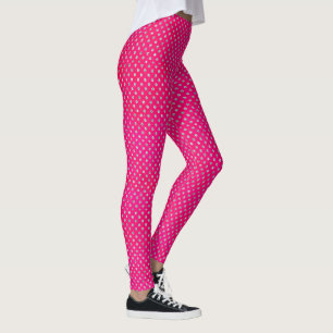 Leggings Pois de Parties scintillant rose et argent chaud