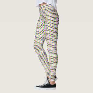 Leggings Pois jaune pourpre vert blanc Mardi Gras