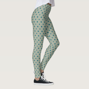 Leggings Pois Jumbo Bleu de la Marine sur Vert à Customiser