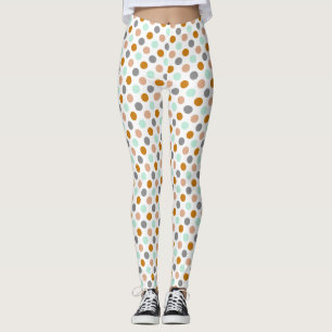 Leggings Pois multicolores fêtes de fête sur blanc